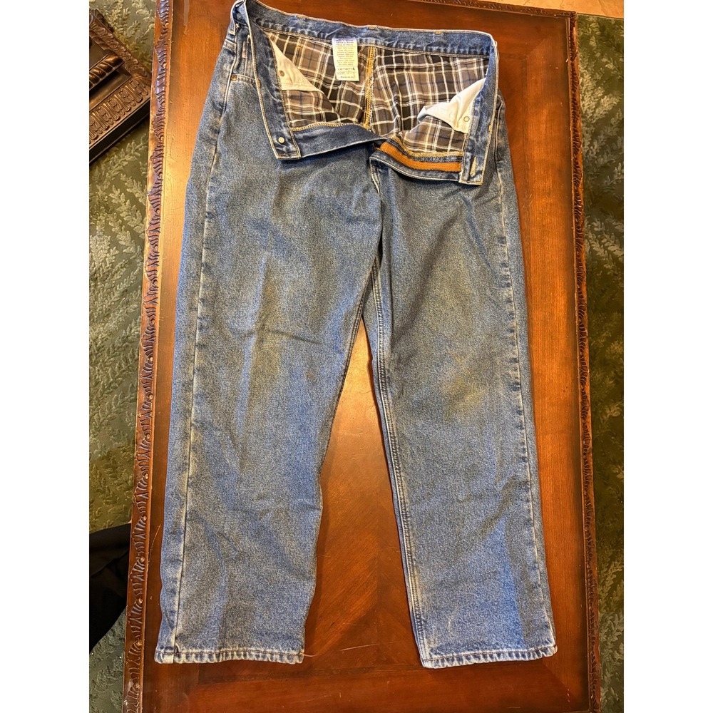 Carhartt Mens B172 DST Flannel Lined Relaxed Fit Jeans Blue Denim 36x30